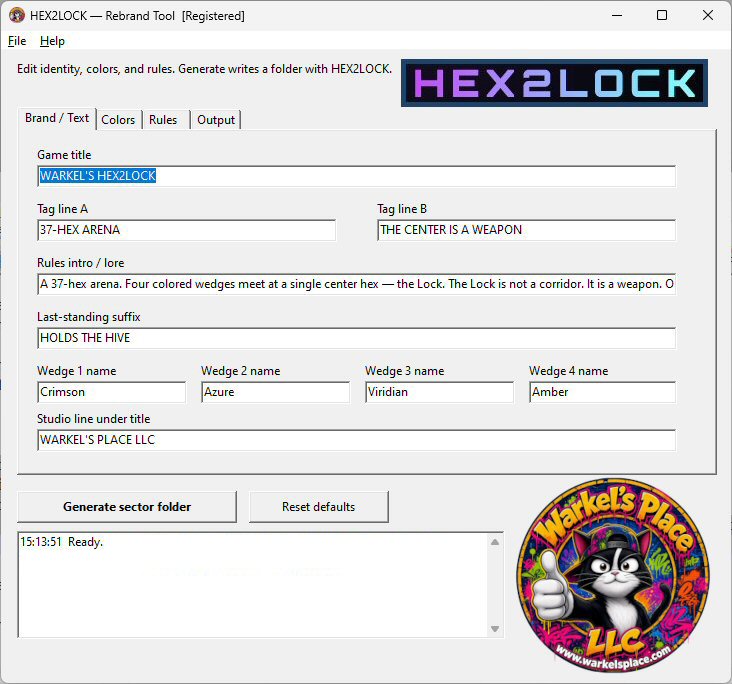 HEX2LOCK Rebrand Tool Windows app