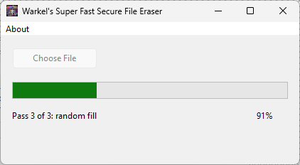 Progress window on pass 3 of 3 random fill at 91 percent