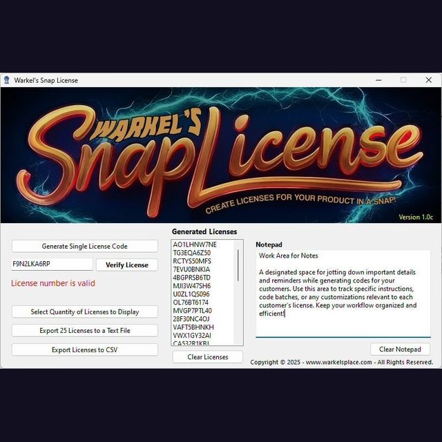 Warkel's Snap License